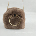 China factory wholesale Women Luxury Designer Handbag Womens Shoulder Bag fashionable rabbit fur bag